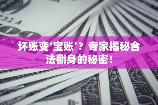 武汉坏账变‘宝账’？专家揭秘合法翻身的秘密！