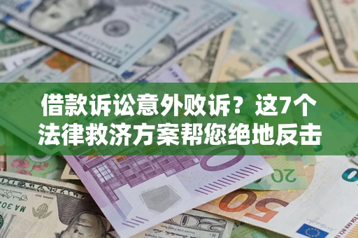 武汉借款诉讼意外败诉？这7个法律救济方案帮您绝地反击！