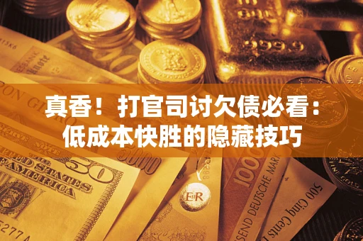 武汉真香！打官司讨欠债必看：低成本快胜的隐藏技巧