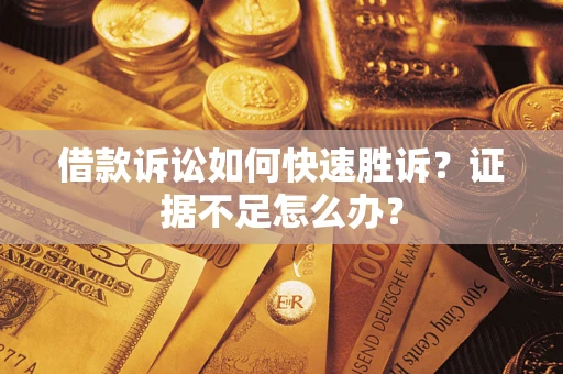 武汉借款诉讼如何快速胜诉？证据不足怎么办？