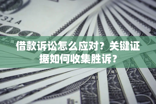 武汉借款诉讼怎么应对？关键证据如何收集胜诉？